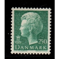 Denmark Sc 642 1981 250  ore blue green Queen  stamp mint NH