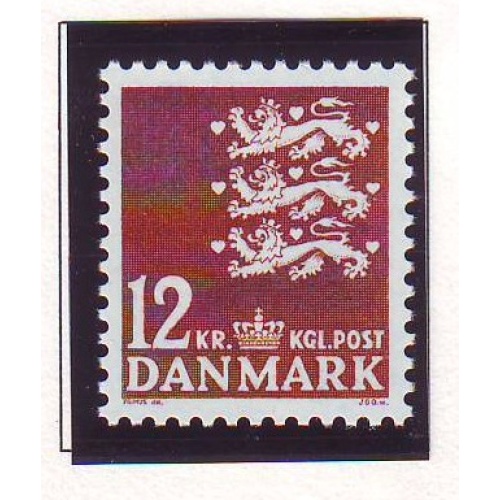 Denmark Sc 649 1981 12 kr red brown State Seal stamp mint NH