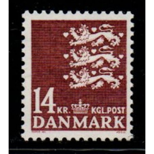 Denmark Sc 650 1982 14 kr dark red State Seal stamp mint NH