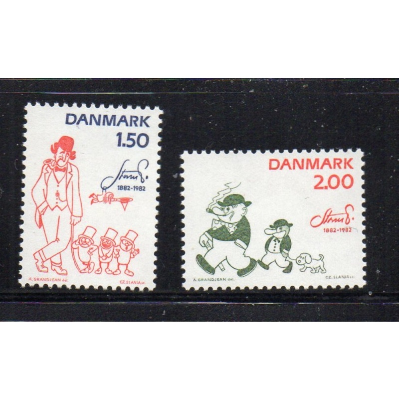 Denmark Sc 728-9 1982 Petersen, Cartoonist,  stamp set mint NH