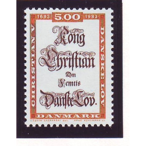 Denmark Sc 741 1983 Christian V Danish Law stamp mint NH