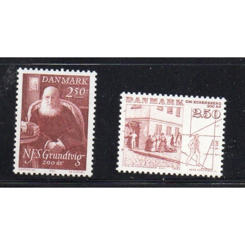 Denmark Sc 747-48 1983 Grundtvig & Eckersberg stamp set mint NH