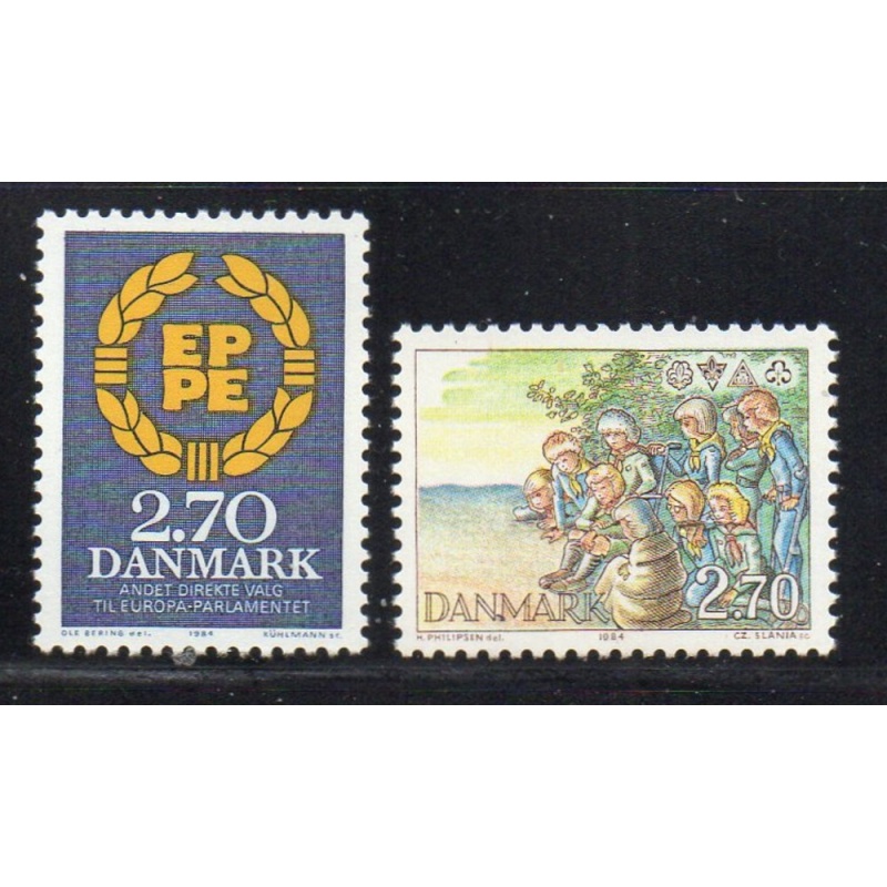 Denmark Sc 753-54 1984 Parliament Elections & Scouts stamp mint NH