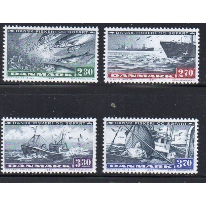 Denmark Sc 760-63 1984 Shipping & Fishing Industries stamp set mint NH