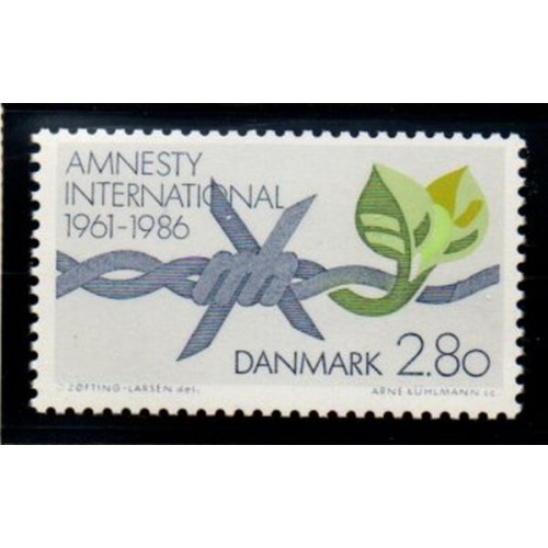 Denmark Sc 790 1986 Amnesty International stamp mint NH