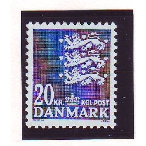 Denmark Sc 811 1989 20 kr deep ultra State Seal stamp mint NH