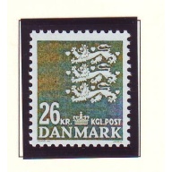 Denmark Sc 815 1989 26 kr dark olive green State Seal stamp mint NH