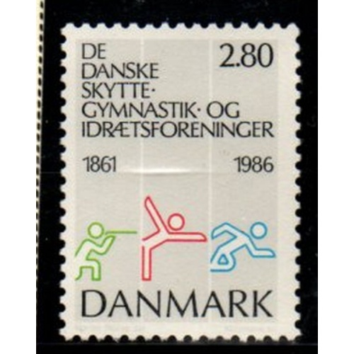 Denmark Sc 824 1986 Rifle, Gymnastic & Sports stamp mint NH