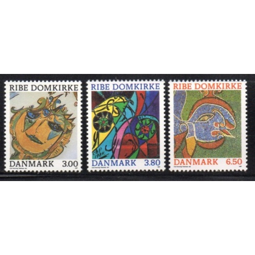 Denmark Sc 834-836 1987 Ribe  Cathedral Art stamp set mint NH