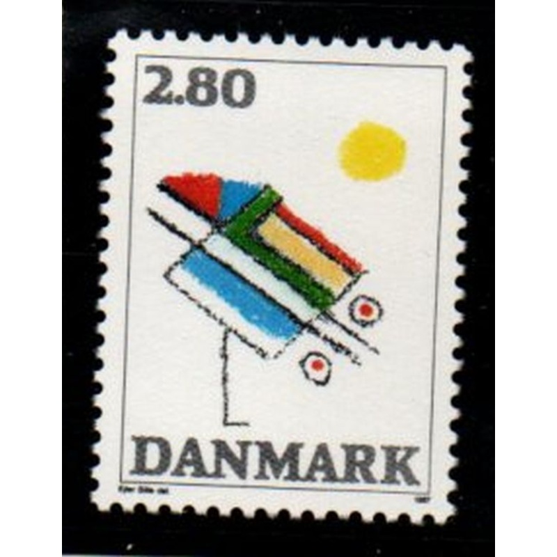 Denmark Sc 844 1987 Abstract Art stamp mint NH
