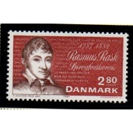 Denmark Sc 845 1987  Rasmus Rusk stamp mint NH