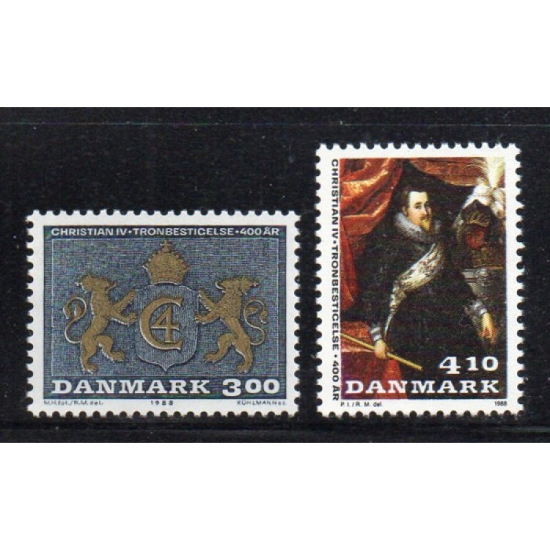 Denmark Sc 847-848 1988 Christian IV stamp set mint NH