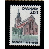 Denmark Sc 850 1988 1000th Anniversary Odense stamp mint NH