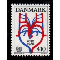 Denmark Sc 852 1988 40th Anniversary WHO  stamp mint NH