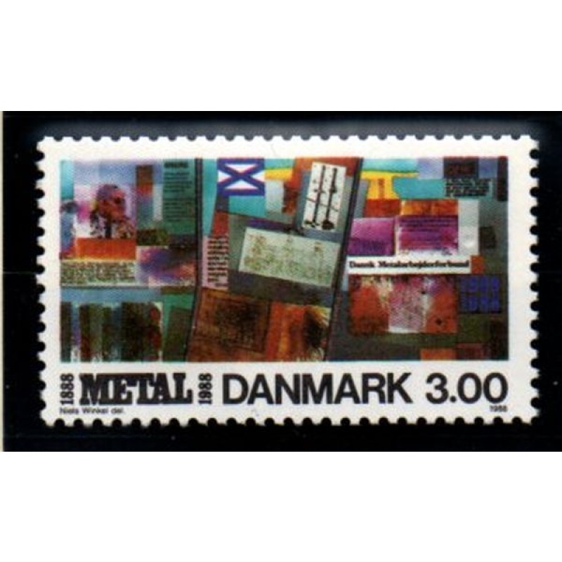 Denmark Sc 858 1988 Metal Workers Union stamp mint NH