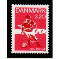 Denmark Sc 866 1989 Soccer stamp mint NH