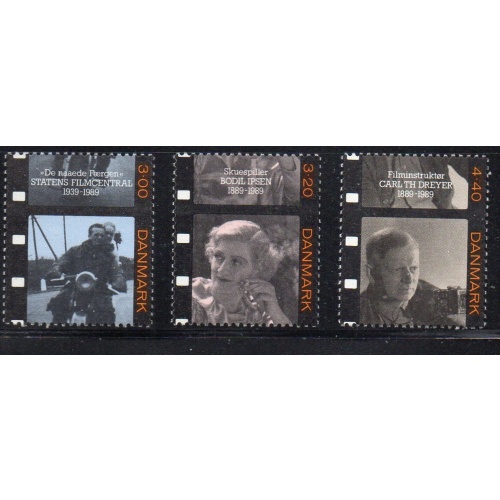 Denmark Sc 877-879 1989 Film Office stamp set mint NH