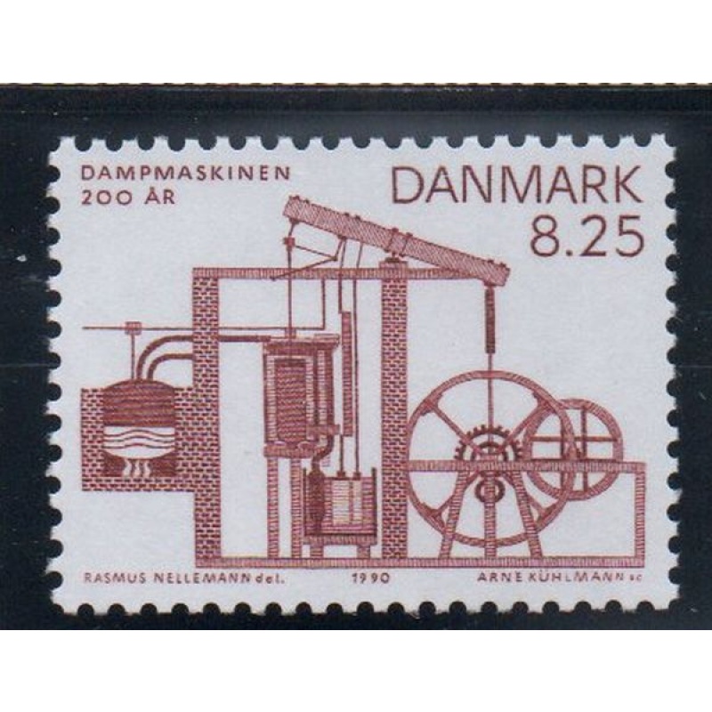 Denmark Sc 912 1990 Steam Engine stamp mint NH