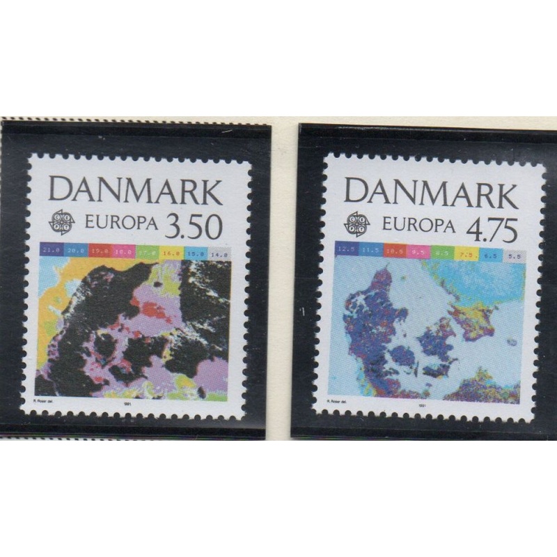 Denmark Sc 936-37 1991 Europa stamp set mint NH