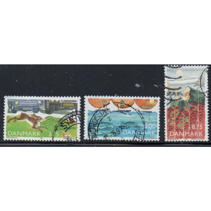 Denmark Sc 961-963 1992 Protect the Environment stamp set used