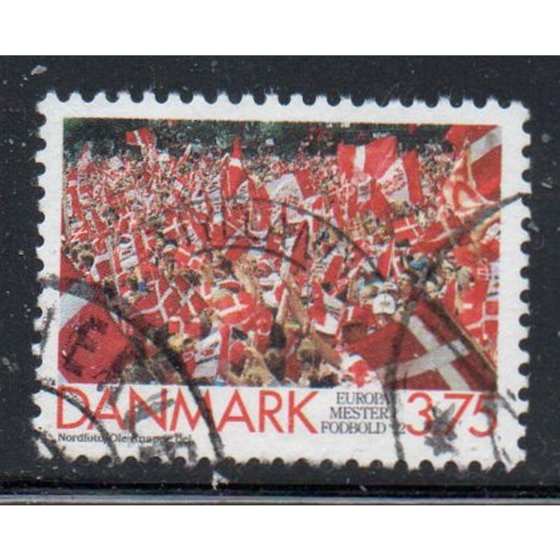 Denmark Sc 965 1992 Soccer Champions stamp used