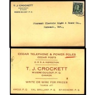 Canada-cover #10408-1c KGV-ad card-Riviere Du Loup,Que-1c franking-3rd class rate -
