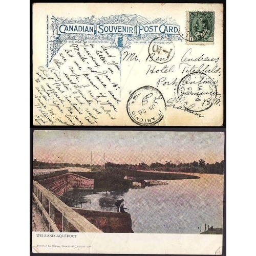 Canada-cover #10180-1c Edward-p/c-Jamaica-Lincoln Cnty-Welland,Ont-[short pays