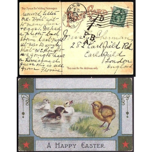 Canada-cover #10179-1c Edward-p/c-England-York Cnty-Toronto-[short pays