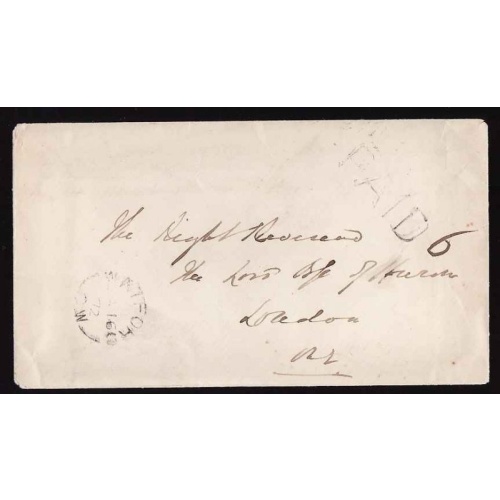 Canada-cover #13419-Stampless-double weight-PAID 6-Lambton Cnty-Watford