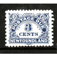 Newfoundland-Sc #J3- id5-3c unused,og,NH Postage Due,perf 11x9-1939-