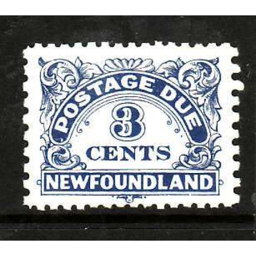 Newfoundland-Sc #J3- id5-3c unused,og,NH Postage Due,perf 11x9-1939-