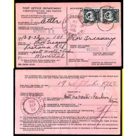 Canada-#9362 -   5c(2) Edward VIII on AR card-Victoria,BC-Sp 13 1932-1