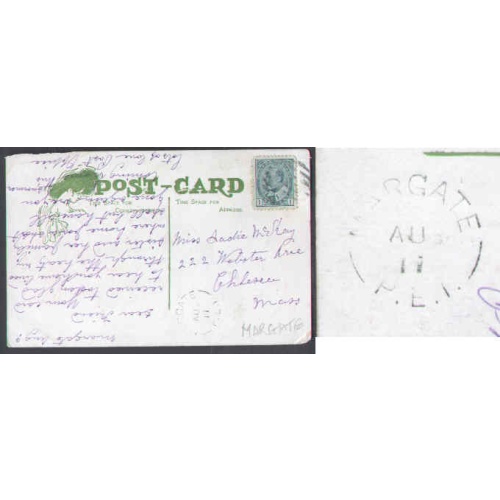 Canada-cover #5640 - 1c Edward -Margate,PEI-Au 9 1911