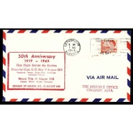 Canada-cover #13449-6c AAMC A6948-anniversary-first flight-Rockies-Lethbridge