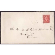 Canada-cover #10244-3c KGV medallion-Durham Bridge, NB- Fe 26 1935 -