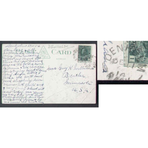 Canada-cover #5664 - 1c Admiral-Denholm,Sask-De 11 1914-