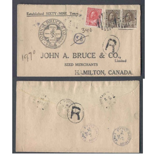 Canada-cover #9800-2c+3c(2) Admiral reg'd-Thunderbay District-Silver Mountain , Ont -Fe 24 1