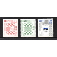 Estonia Sc B60-B62 1992 Olympics stamp set mint NH