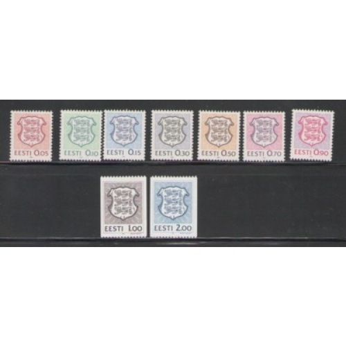 Estonia Sc 200-08 1991 Coat of Arms stamp set mint NH