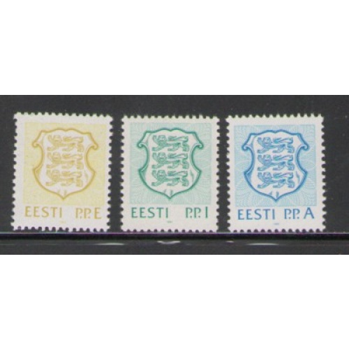 Estonia Sc 211-13 1992 E, I & A National Arms stamp set mint NH