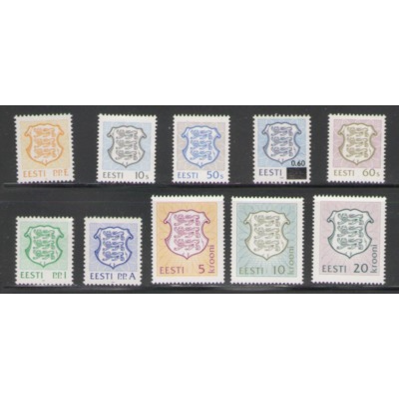 Estonia Sc 214-223 1992 Coat of Arms stamp set mint NH
