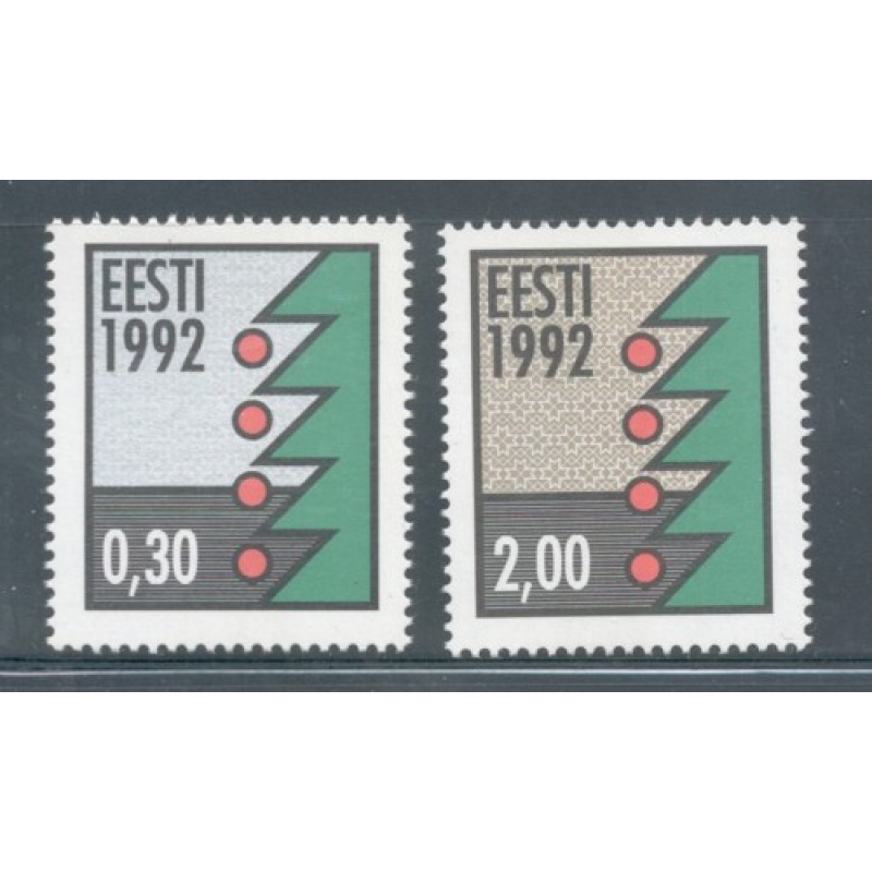 Estonia Sc 235-236 1992 Christmas stamp set mint NH