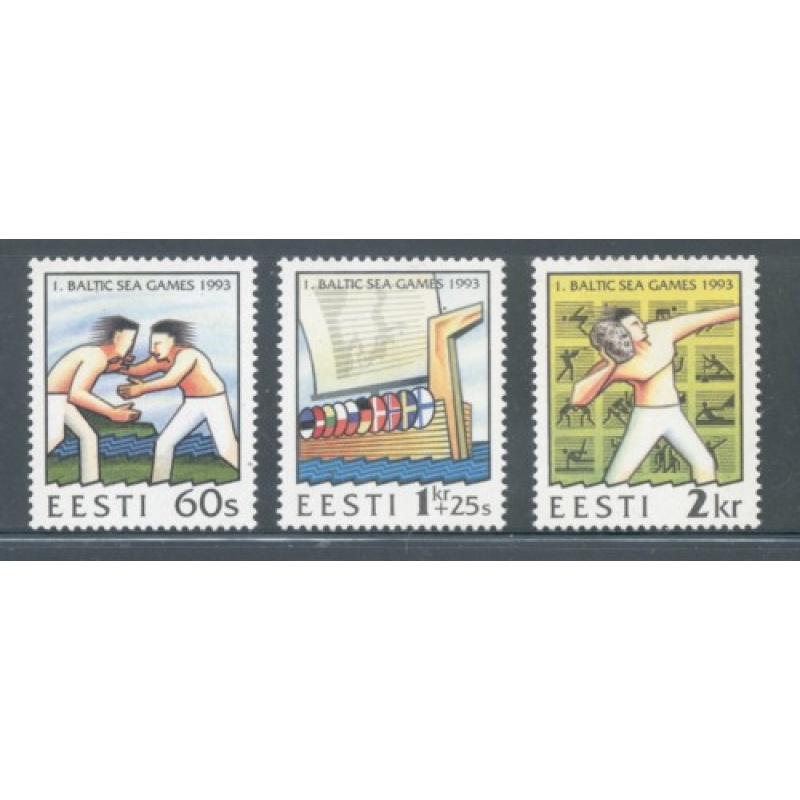 Estonia Sc  241-3 1993 Baltic Games stamp set mint NH