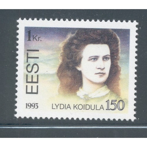 Estonia Sc  263 1993 Lydia Koidula stamp  mint NH