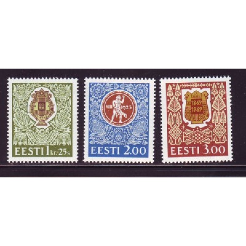 Estonia Sc  266-8 1994 Song Festivals stamp set  mint NH