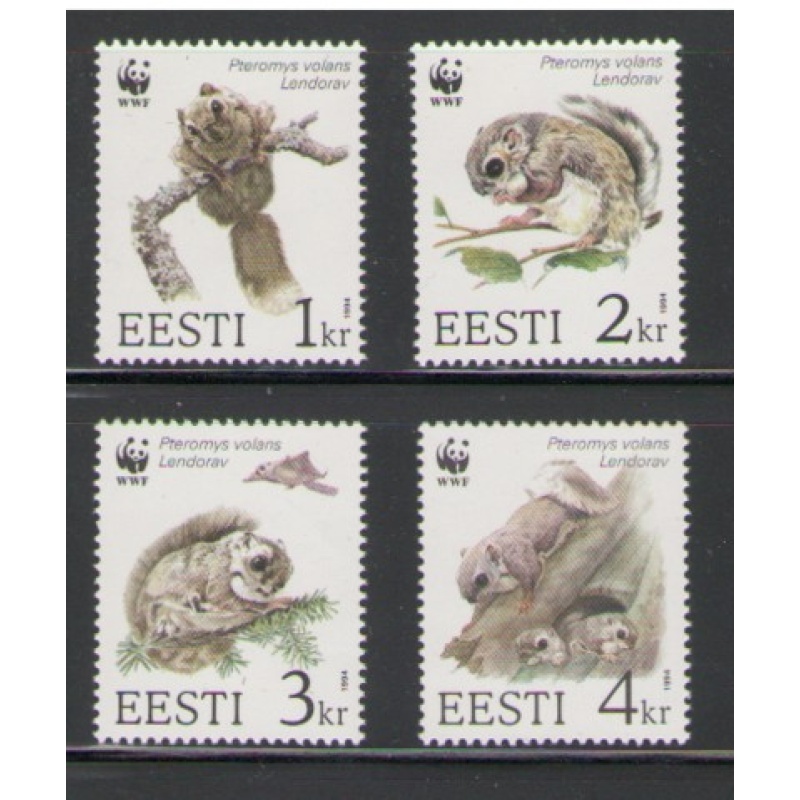 Estonia Sc  270-3 1994 Flying Squirrel WWF stamp set  mint NH