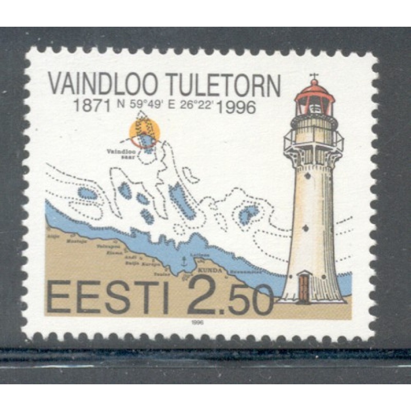 Estonia Sc  309 1996 Vaindloo Lighthouse  stamp mint NH
