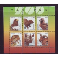 Estonia Sc  319 1997 Tallinn Zoo stamp sheet mint NH