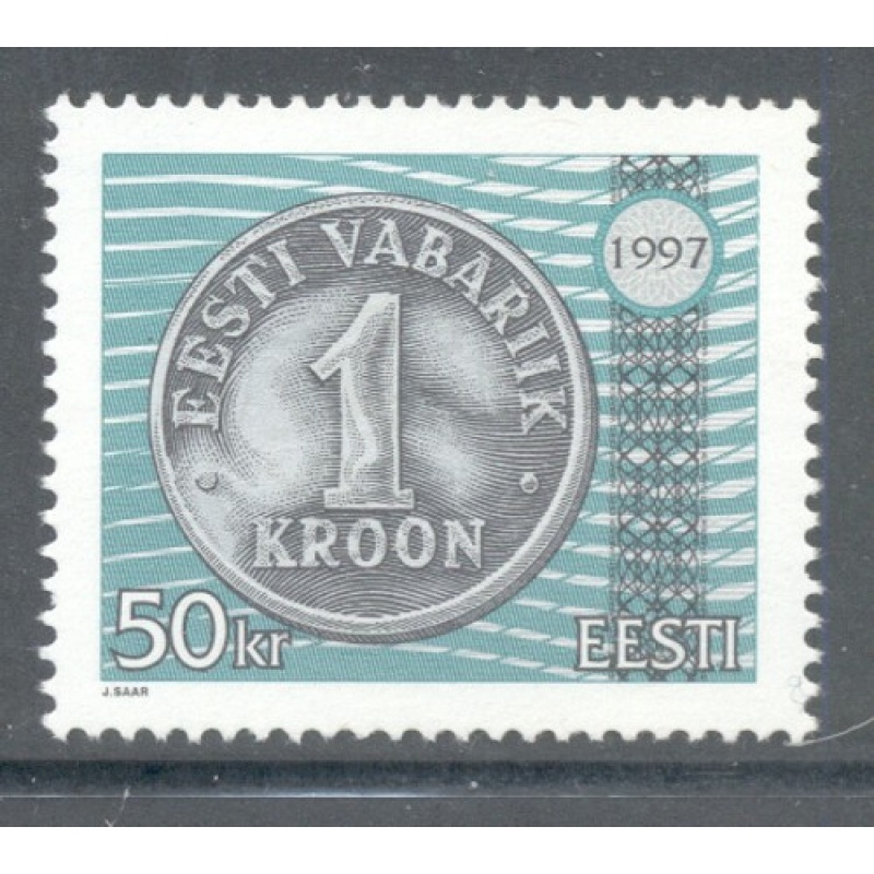 Estonia Sc  327 1997 50 kr Coin stamp  mint NH