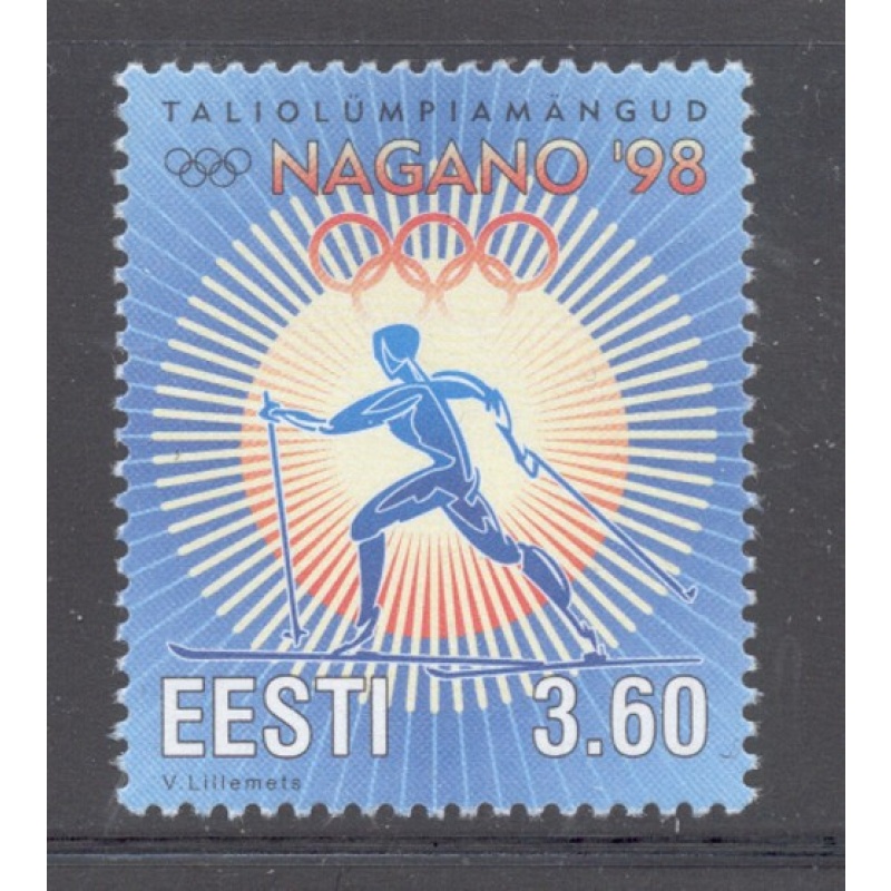 Estonia Sc  335 1998 Winter Olympics stamp mint NH